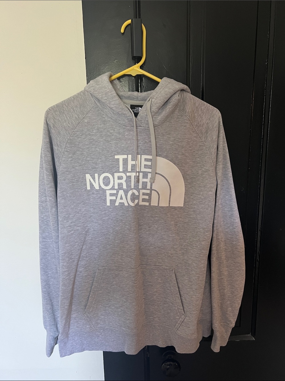 The North Face Heather Gray Pullover Hoodie with White Logo